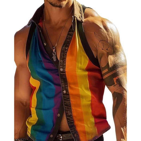 Desmond - Sleeveless Rainbow Men's Top