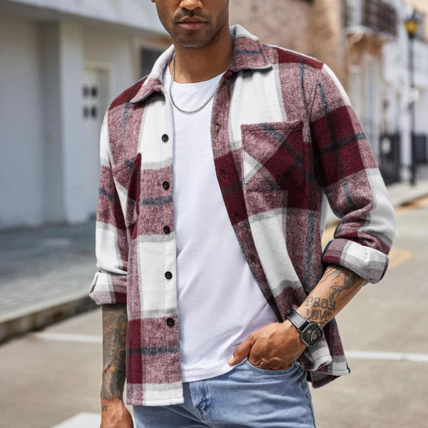 Kimson - Men's Flannel Plaid Top