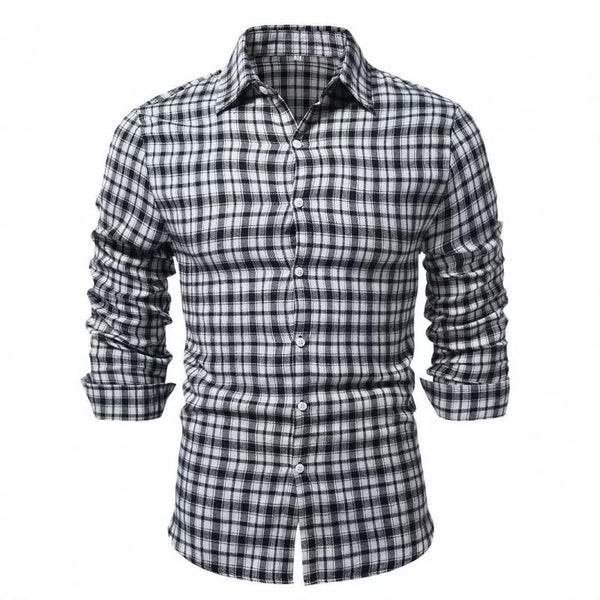 Faelan - Stylish Plaid Long Sleeves