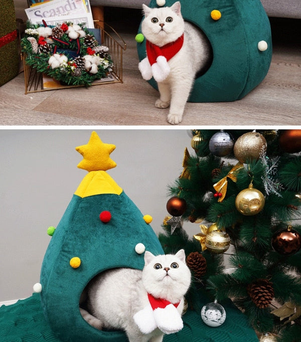 Simba - Festive Cat Bed – Soft, Warm & Designed for Christmas Comfort