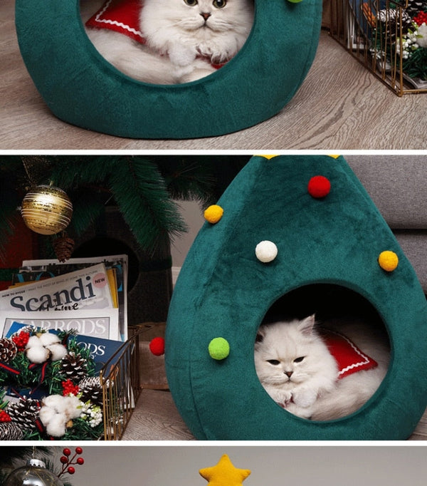 Simba - Festive Cat Bed – Soft, Warm & Designed for Christmas Comfort