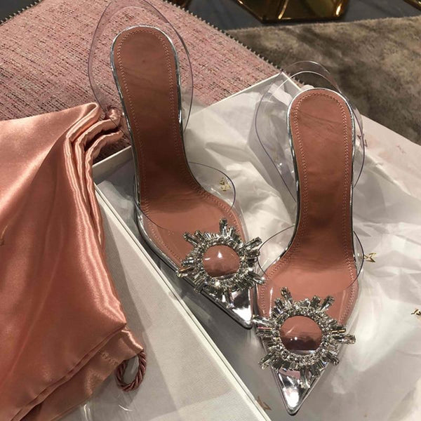 Mikee - Transparent Crystal High Heels