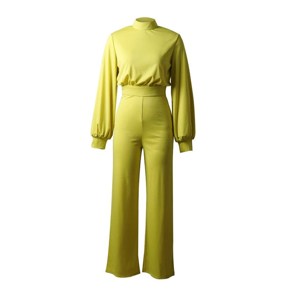 Shayla - High Neck Long Sleeve Jumpsuit