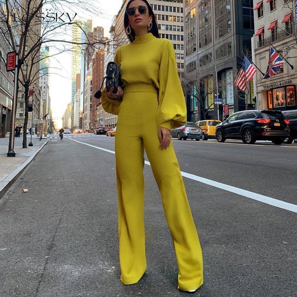 Shayla - High Neck Long Sleeve Jumpsuit