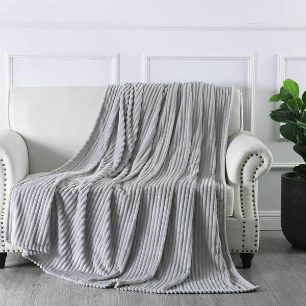 Ribbed Throw Blanket - Ultra-Soft, Warm & Stylish for Home & Sofa