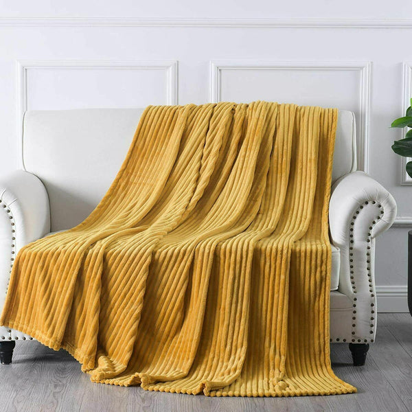 Ribbed Throw Blanket - Ultra-Soft, Warm & Stylish for Home & Sofa