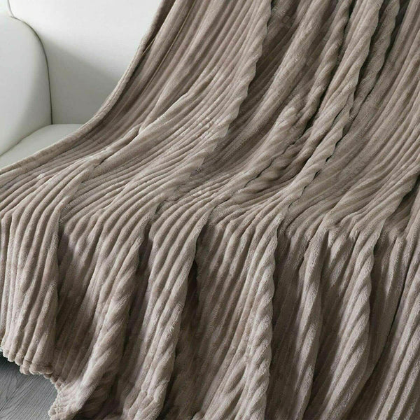 Ribbed Throw Blanket - Ultra-Soft, Warm & Stylish for Home & Sofa