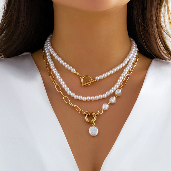 Jasmine – Multilayered Pearl Necklace – A Sophisticated Layered Look