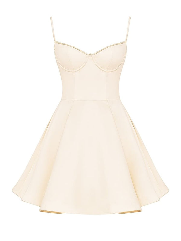 Katrina - Cream Tulle Mini Dress