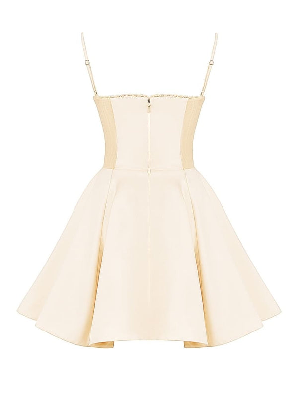 Katrina - Cream Tulle Mini Dress