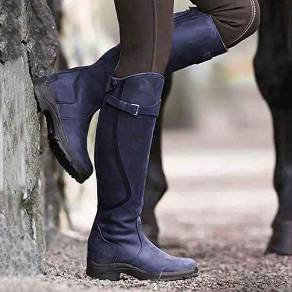 Lenira - Knee-High Suede Riding Boots