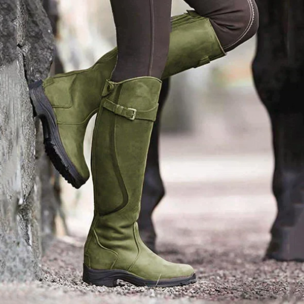 Lenira - Knee-High Suede Riding Boots